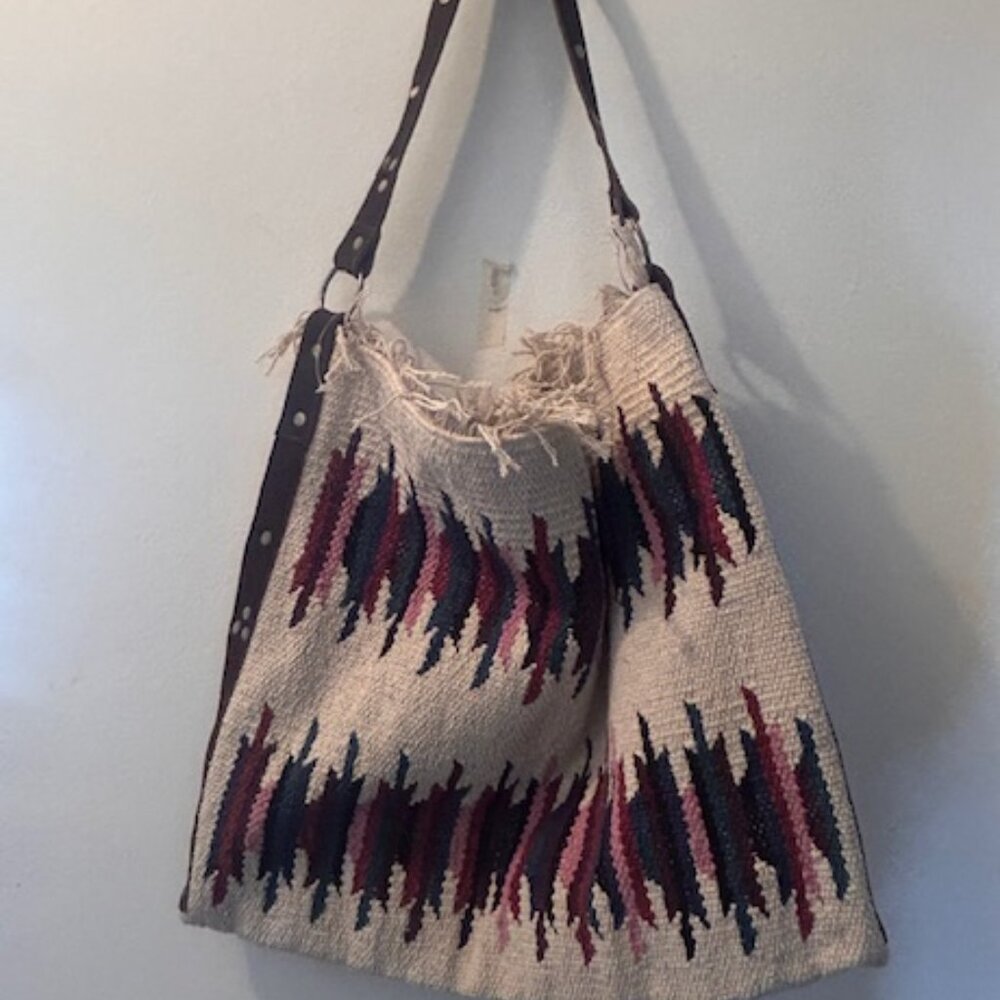 Free People Mixed and Mended Fringe Shoulder Strap Hobo Bag  NEW